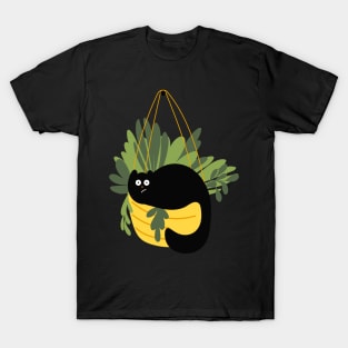 Cats and Plants Black Cat Lover T-Shirt